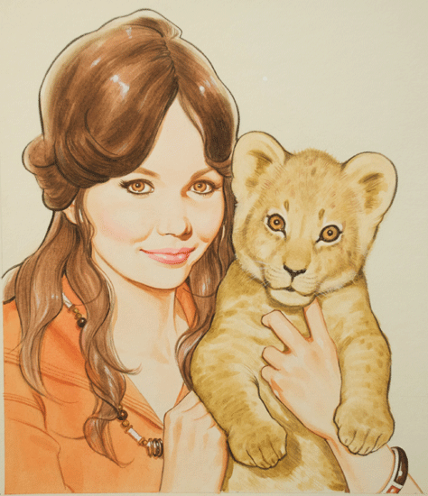 Girl with Lion Cub