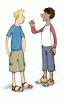 Two boys chatting